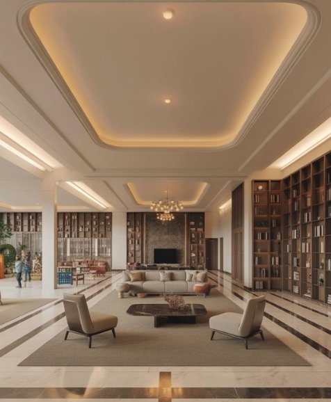 Library in residential project