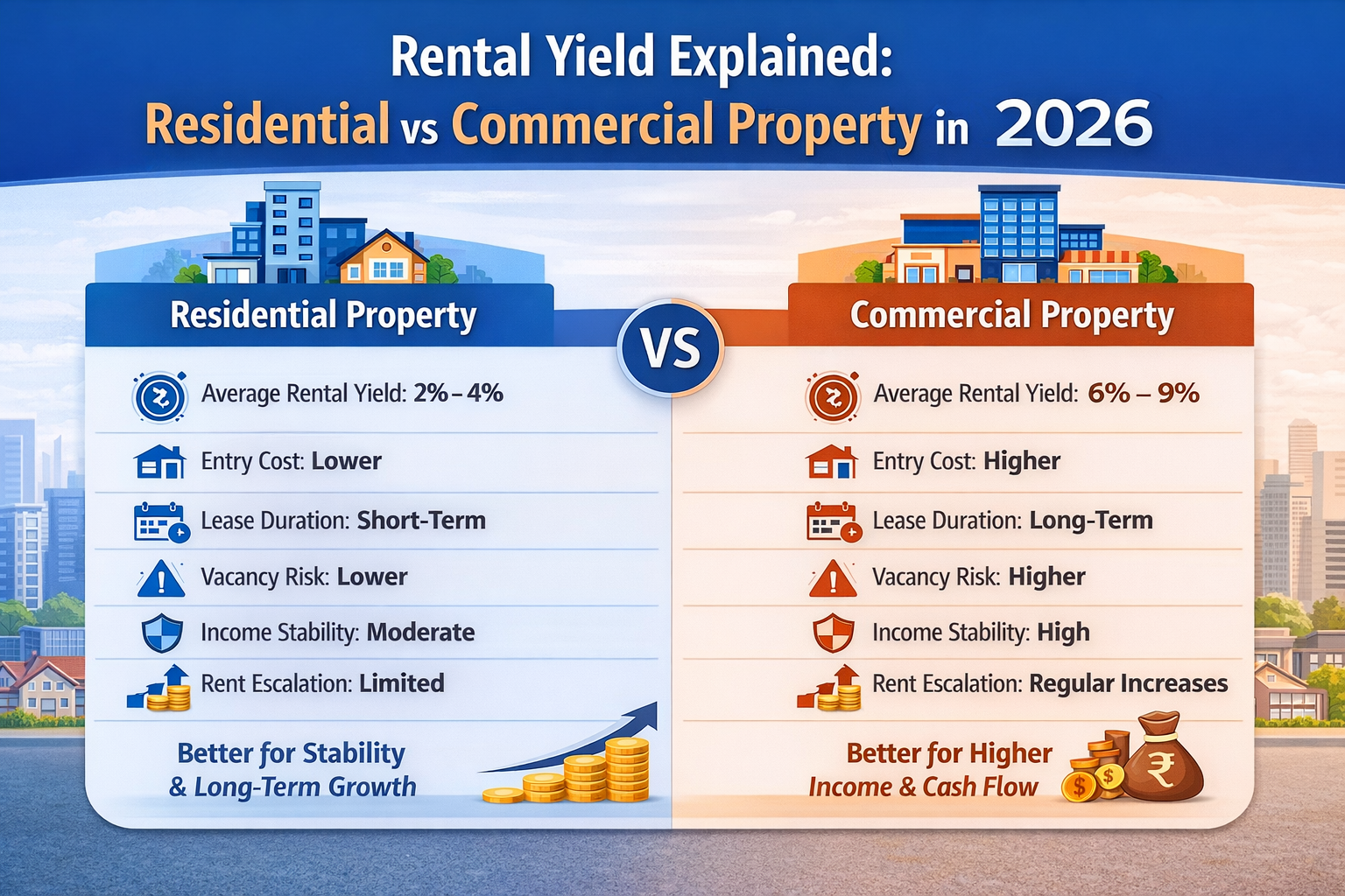 Commercial vs Residential Investment